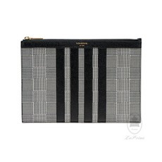 [톰브라운] [THOM BROWNE] 블랙 앤 화이트 페블 4-바 스몰 도큐먼트 MAC0