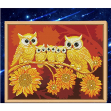 황금부엉이보석십자수