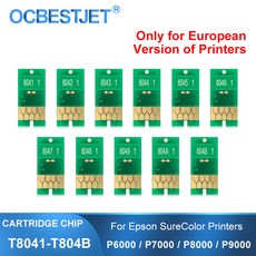 T804 T8049 잉크 카트리지 칩 엡손 SureColor P6000 P7000 P8000 P9000 프린터 칩 유럽 버전 T804A T804B T804D, Green