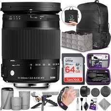알투 라 포토 어드밴스드 액세서리와 여행용 번들이있는 캐논 DSLR 카메라 용 시그마 18-300mm F3.5-6.3 컨템포러리 DC 매크로, 단일옵션