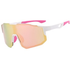 엘마운틴 MK37 편광선글라스 남녀공용 방풍 스포츠고글 골프 운전 낚시 등산, 화이트핑크