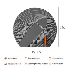 부드러운 PVC 바닥 배수 커버 탈취 패드 주방 싱크대 채반 변기 패드 욕실 냄새 방지 하수도 탈취 커버, 01 01 CHINA, 03 03 deep grey