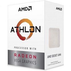 AMD YD200GC6FBBOX 애슬론 200GE 2코어 4스레드 AM4 소켓 데스크톱 프로세서 라데온 베가 그래픽 포함, 1개