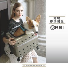 대만 PUBT 반려동물 이동성 캐리어 강아지 고양이 나들이 카트 공작M 강아지이동장 00206485, 02 로즈 골드