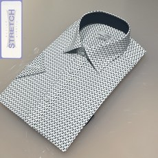 듀퐁 셔츠 SE4MM22HS763SGE 반팔 여름용 슬림핏 구김적은 프린팅 스트레치 카라 배색 반소매 스판 와이셔츠