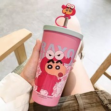 GOYES 짱구 텀블러 스텐 빨대 아이스컵 콜드컵 대용량 600ml