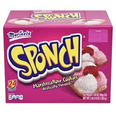 Marinela Sponch Marshmallow Cookies 마리넬라 스폰지 마시멜로 쿠키 1.68oz(45g) 24개입 2팩, 1개, 45g