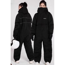 오토바이방한복 우주복 배달 방수 바이크 겨울 스즈키복 패딩 오토바이 비옷, L, QK22619 모델 블랙