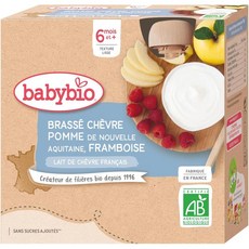 Babybio 베이비비오 Gourd Brasse Chevre 애플 라즈베리 340g 2개, 1개
