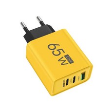태블릿 충전기 GaN PD USB 고속 충전 QC 3.0 고속 충전기 아이폰 샤오미 삼성 화웨이용 EU US 플러그 3 포트, EU-Yellow