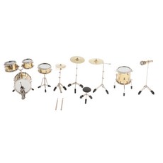 QDY 1 : 6 스케일 미니어처 드럼 키트 9pcs / set 완전한 악기 모델 장식