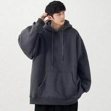 Bersdnor 아미후드티 남성 단색 헐렁하다 오리지널 오버핏 봄 후드