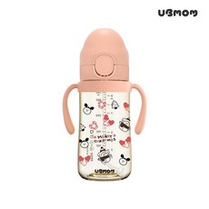 유비맘 겨울한정판 몽이의 눈꽃여행 PPSU 원터치 빨대컵 280ml 1P, 포근포근(화이트) 280ml