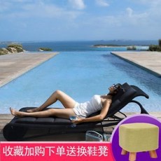수영장 해변 야외용 썬베드 맞춤 야외가구 등나무 침대오휴 발코니 레저 등나무침대 백사장 침대 등나무침대 야외정원, 01 단일 침대