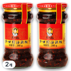 라오깐마 닭고기 고추기름 풍미지유유라죠우 280g 라조장 중국 노깐마 소스, 2개