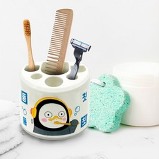 욕실 예쁜 펭수 치약 칫솔 꽂이 6구 칫솔스탠드 칫솔홀거 캐릭터걸이 청결, 단일상품
