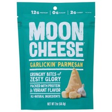 Moon Cheese 문 치즈 갈릭킨 파마산 맛 스낵 글루텐 프리 고단백 저탄수화물 케토 친화적 2온스(12팩), 56.6g, 12개