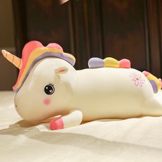Dec.11 603번 유니콘 피규어 여자 침대 속 잠자는 인형 베이비 부케 인형 뽀글이 초연극무용완구Z, 40cm, 흰색 [엄 청 부 드 러 워 요. 피부 에 털 이 안