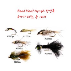 플라이낚시 완성훅(Bead head Nymph 총 12개 세트 상품) 개당 1 900원 플라이훅