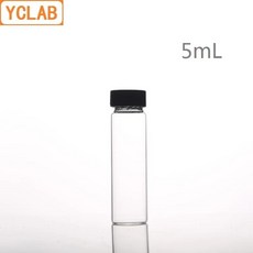 YCLAB 유리 병 세럼 투명 나사 플라스틱 캡 및 PE 패드 실험실 화학 장비 60mL, 1개, 기본