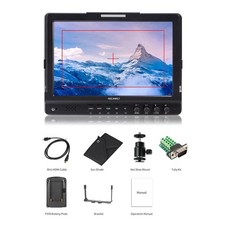 필드모니터 카메라모니터 Feelworld 히스토그램 가짜 색상 필드 모니터 101 인치 IPS 1920x1200 3GSDI HDMI 사진 스튜디오 카메라 FW1018SPV1, 검은 색, 1개