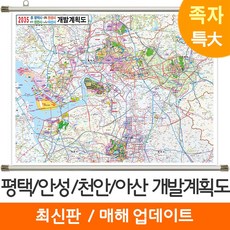 [지도코리아] 2035 평택 안성 천안 아산 개발계획도 210*180cm 족자 특대, 코팅 - 족자형 (특大)