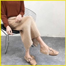 케익 로미홀리 h라인 골지 롱 니트 스커트 3칼라 패션룩 데일리 아이템