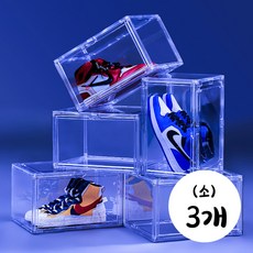 슈케이스 슈박 신발정리대 보관함 투명 수납, 소형 가로26.5cm 세로34.5cm 높이18.5cm, 3개, 올투명