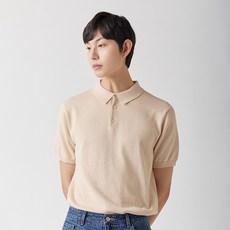 매너그램x에스티브라운 코튼100 남성 반팔 카라니트
