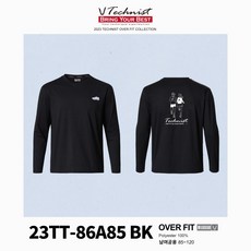 테크니스트 티셔츠 2023FW 23TT-86A85 BK 남여공용 Technist Overfit 코튼라이크 티셔츠 오남스포츠