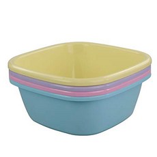 DynkoNA 4-Pack 12 Quart Colored Wash Basin Dish Pan Wash Tub DynkoNA 4 팩 12 쿼트 컬러 세면기 접시 팬 세면기, 1