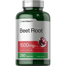 비트뿌리 Beet Root Powder Capsules 1500mg | 250 Pills | Herbal Extract | Non-GMO and Gluten Free-해외직구 구매, 1병, 1개, 250정