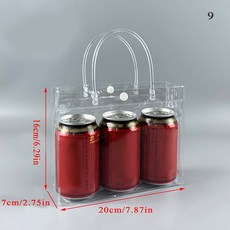 PVC 누수 방지 아이스 백 핸드 캐리 투명 냉장 샴페인 레드 와인 병 포장 에코 플라스틱, 9, 9, 1개