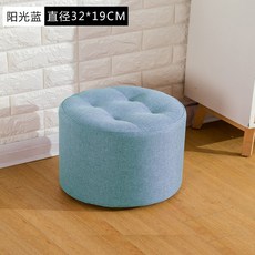 디딤대 스툴 가정용 아이디어 귀여운 수틀의자 셀럽 편리한 발판 낮은의자 부드러운의자 스텝프 패브릭쇼파 의자, T22-블루 높이 19cm1+1