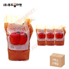 푸드올마켓_ 우림 사과잼 5kg /파우치 한박스 (5kg x 3ea), 3개