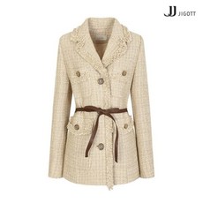 JJ지고트 버튼 장식 프린지 트위드 자켓 GKAA0JK16