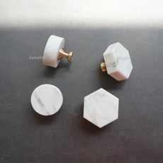 녹색 흰색 문손잡이교체 대리석 황동 손잡이 서랍은 옷장 드레서 가벼운 고급 찬장 내각 문 장식 가구를 당깁니다, 1pc-Hexagon - white, 1개
