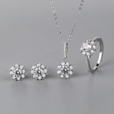 순은큐빅반지목걸이팔찌셋트