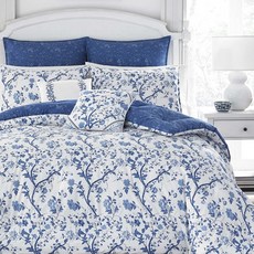 영국직수입 Laura Ashley Home Elise 보너스 럭셔리 울트라 소프트 이불 올 시즌 프리미엄 5 종 침구 세트 홈 데코를위한 세, 단일옵션