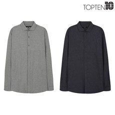 탑텐 남성 플란넬 절개 셔츠