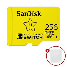 샌디스크 닌텐도 스위치용 마이크로SD 메모리카드 SDSQXAO + SD카드 케이스, 1개, 256GB