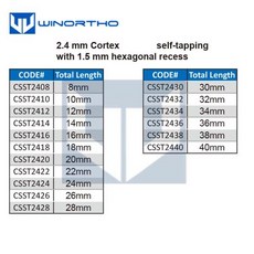 2.4mm 수의학 장비 제품 작은 동물 정형 외과 reconstructioon 나사 tplo 수의사 공급 도구 애완, 09 16mm(10pcs)