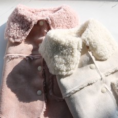 23년 겨울 신제품 [코코아허니] 무스탕 카라 코트 멋지고 세련된 강아지 겨울무스탕, 핑크