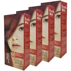 과일나라 후르츠왁스 헤어칼라 염색약, 66호 체리레드, 4개