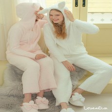 [멸치쇼핑](여성) 젤라또 바니후드집업 상하 수면잠옷 2c