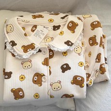 리락쿠마 누빔 잠옷 동물잠옷 갸루쿠마 카와이 러블리 곰 커플 긴팔 수면