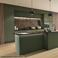  닥터씽크 릴러블키친7 올리브그린 일자형 2.4M 이하 