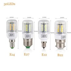 New 5730 SMD LED Lamp Bulb E14 E27 B22 E12 Light Bulbs 24 30 42 64 80 89 108 136 165leds Ampoule Bom, 14) 30LEDs 12W - E27 220V - Co