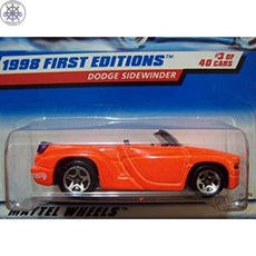 [ Hot Wheels ] 핫 휠 - 1998 년 첫 번째 판 - Dodge Sidewinder - 네온 오렌지 - 다이 캐스팅 - 수집가 # 634 - 45 - 희귀 한 레드 카드 - 한정판 - 수집 가능 1:64 규모, 1개
