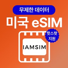 미국 무제한 데이터 esim 이심, 매일1G후 속도제한 무제한, 15일